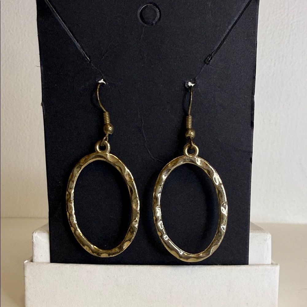 Elegant Gold Oval Earrings